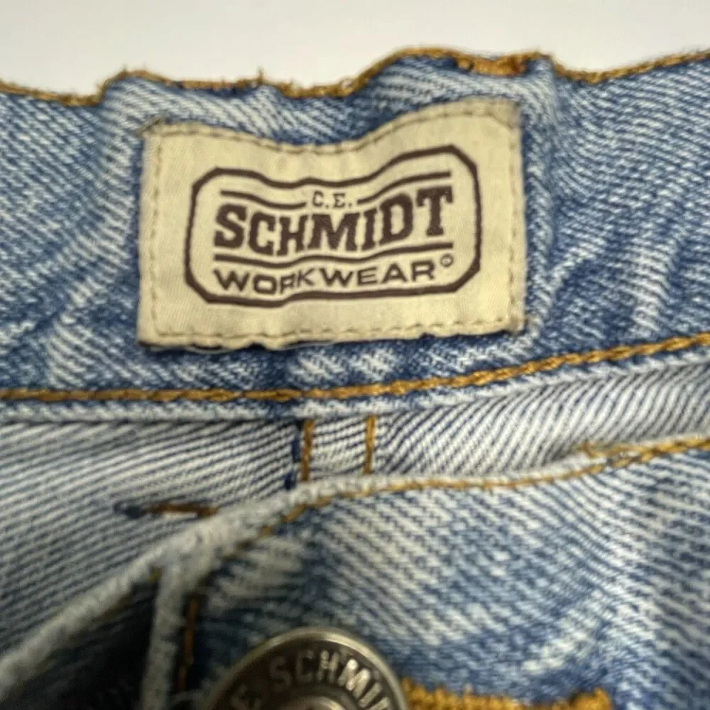CE Schmidt Workwear Carpenter Pants Men's 34x32 Denim Blue Jeans Utility Loop